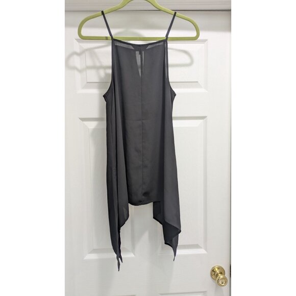 Express Sleeveless Top Womens Medium Black Asymmetrical Whimsigoth Witchy Dark - Picture 7 of 9